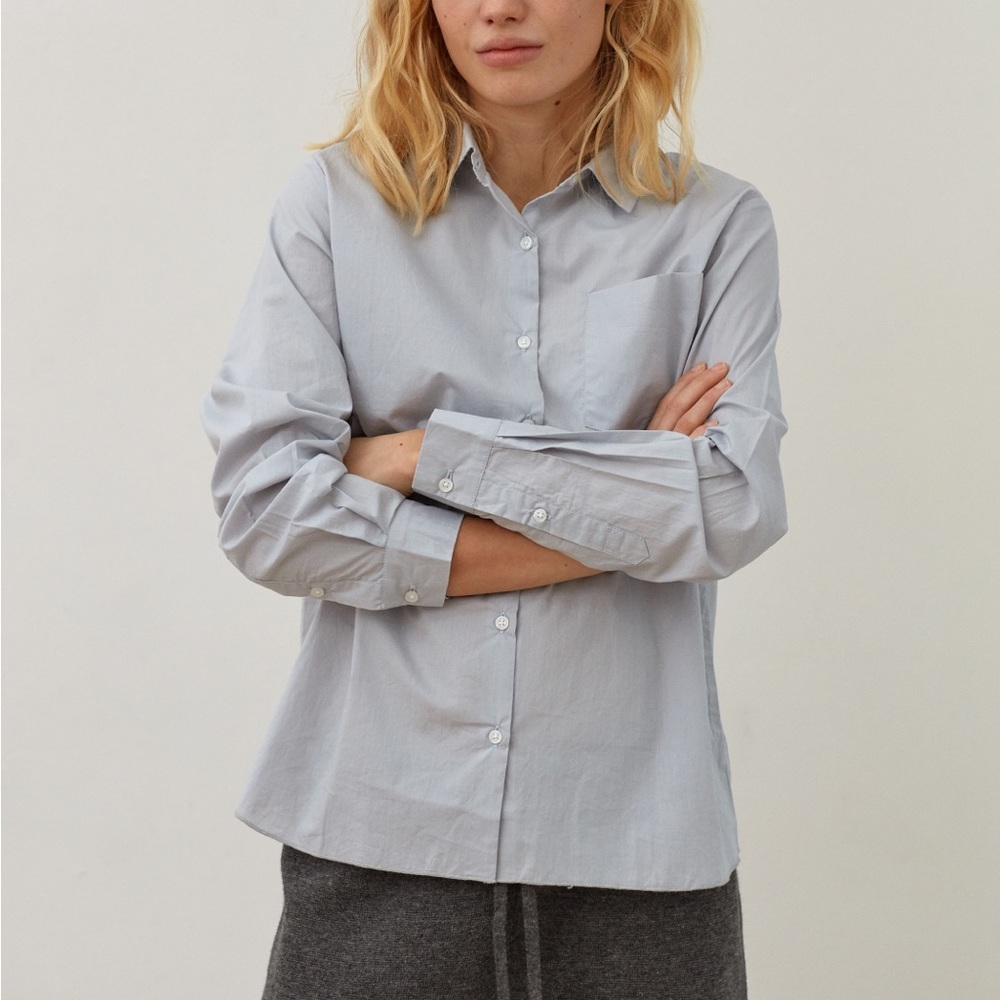 Aiayu shirt essential poplin blue glass xs